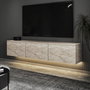 Hanah Home Soporte de TV Travertino con Estantes